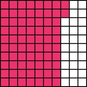 Pink Base Ten Squares 72:100