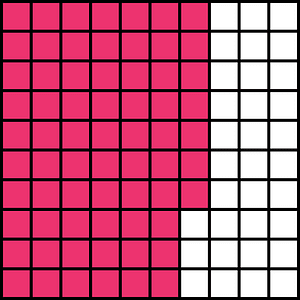 Pink Base Ten Squares 67:100