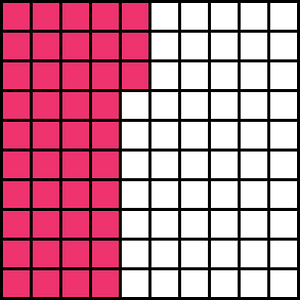 Pink Base Ten Squares 43:100