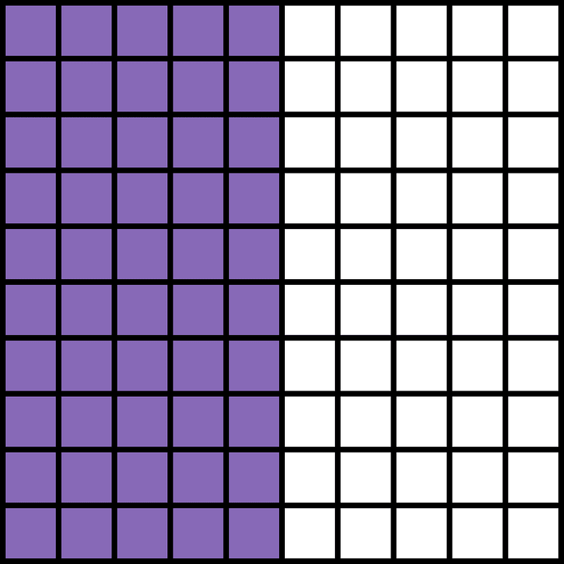Violet Base Ten Squares 50:100