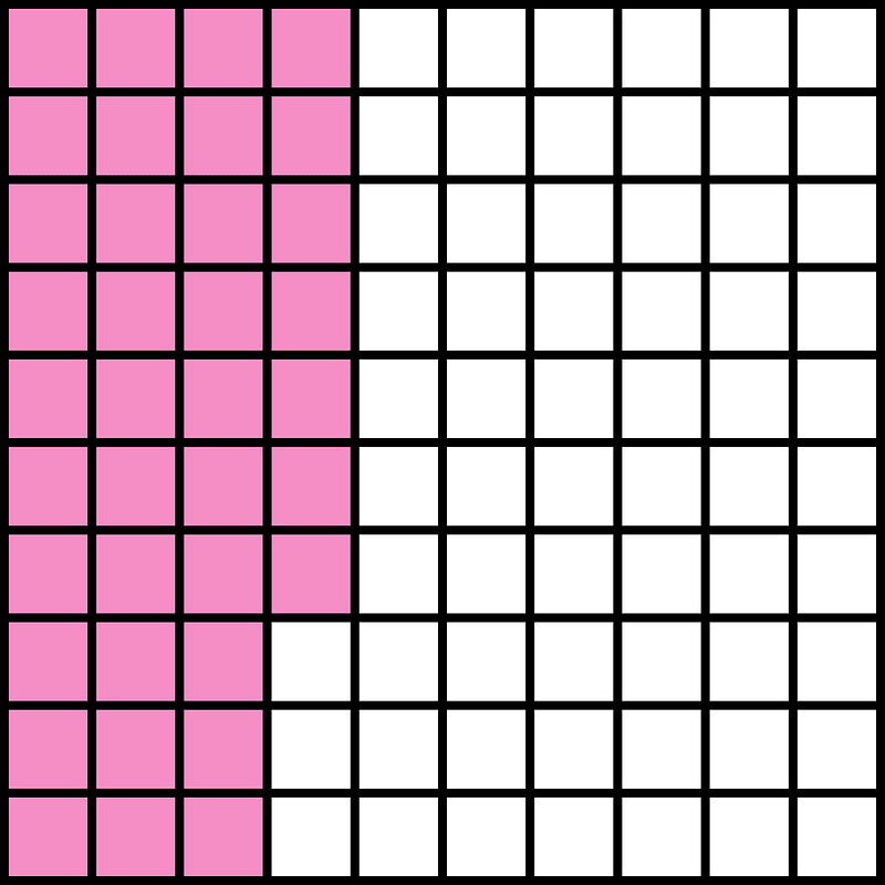 Purple Base Ten Squares 37:100