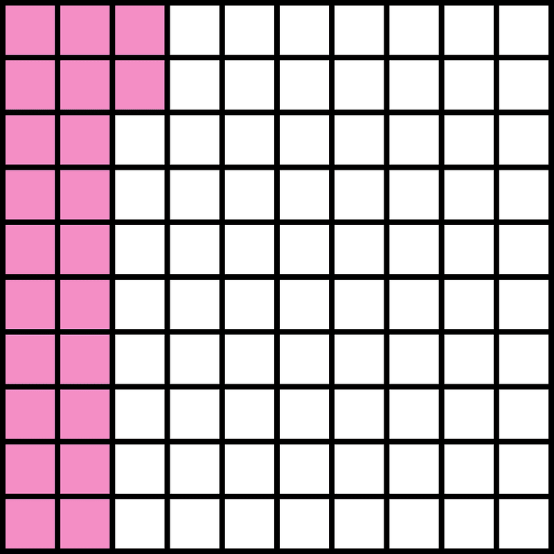 Purple Base Ten Squares 22:100