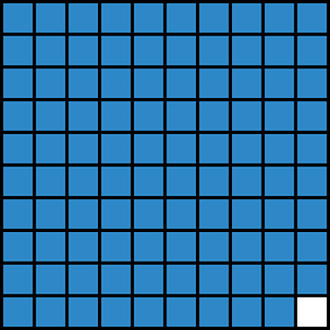 Blue Base Ten Squares 99:100