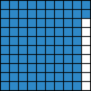 Blue Base Ten Squares 92:100