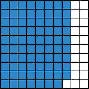Blue Base Ten Squares 79:100