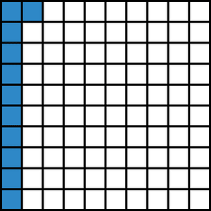 Blue Base Ten Squares 11:100