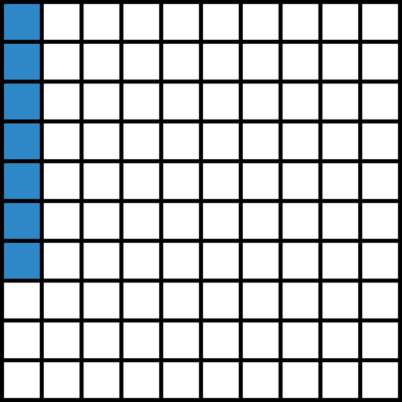 Blue Base Ten Squares 7:100