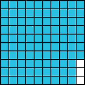 Cerulean-Blue Base Ten Squares 97:100