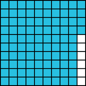 Cerulean-Blue Base Ten Squares 94:100