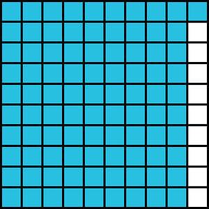 Cerulean-Blue Base Ten Squares 91:100