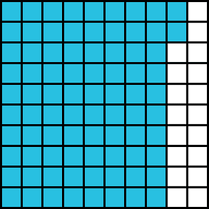 Cerulean-Blue Base Ten Squares 82:100