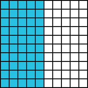 Cerulean-Blue Base Ten Squares 50:100