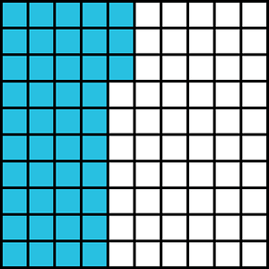 Cerulean-Blue Base Ten Squares 43:100