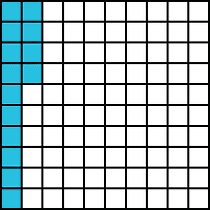 Cerulean-Blue Base Ten Squares 14:100