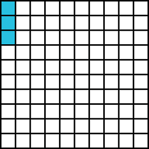 Cerulean-Blue Base Ten Squares 3:100