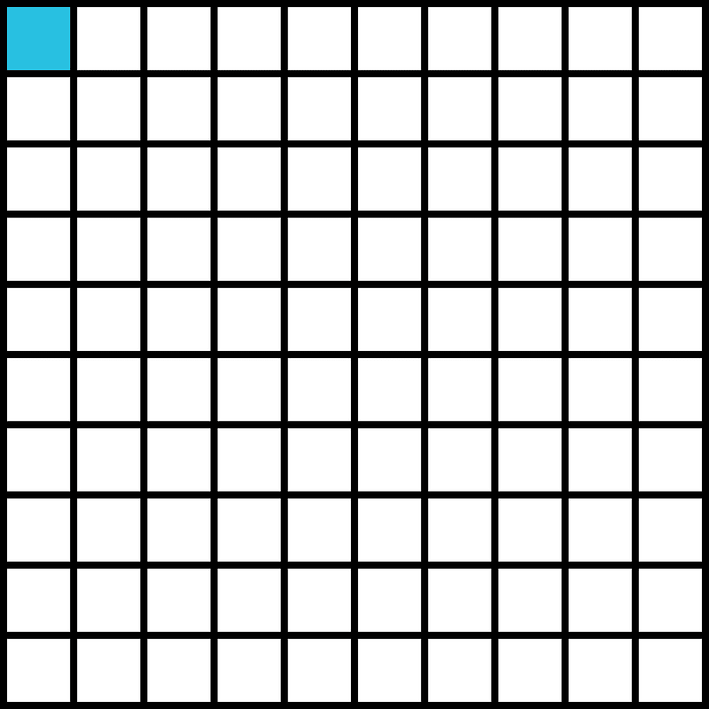 Cerulean-Blue Base Ten Squares 1:100