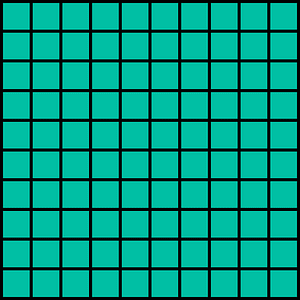 Teal-Green Base Ten Squares 100:100