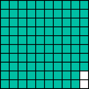 Teal-Green Base Ten Squares 98:100