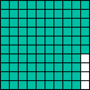 Teal-Green Base Ten Squares 96:100