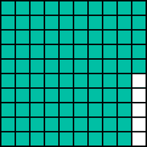 Teal-Green Base Ten Squares 95:100