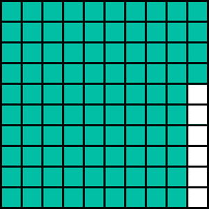 Teal-Green Base Ten Squares 94:100