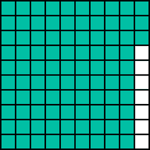 Teal-Green Base Ten Squares 93:100