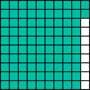 Teal-Green Base Ten Squares 92:100