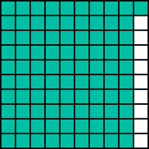 Teal-Green Base Ten Squares 91:100
