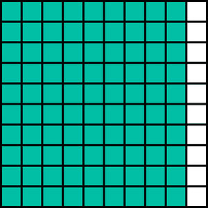 Teal-Green Base Ten Squares 90:100