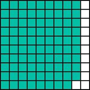 Teal-Green Base Ten Squares 89:100
