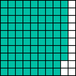 Teal-Green Base Ten Squares 88:100