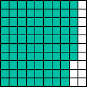 Teal-Green Base Ten Squares 87:100