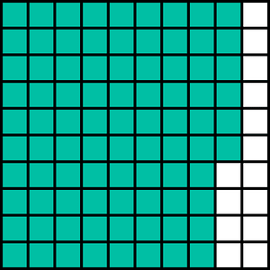 Teal-Green Base Ten Squares 86:100