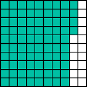 Teal-Green Base Ten Squares 84:100