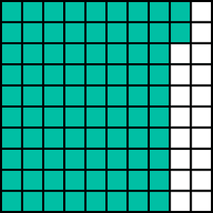 Teal-Green Base Ten Squares 82:100