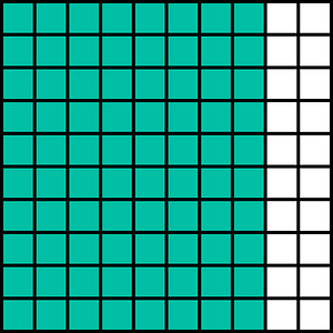 Teal-Green Base Ten Squares 80:100
