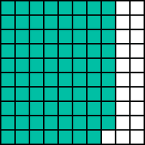 Teal-Green Base Ten Squares 79:100