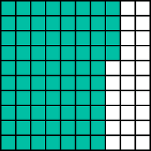 Teal-Green Base Ten Squares 74:100