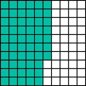 Teal-Green Base Ten Squares 57:100