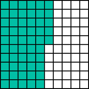Teal-Green Base Ten Squares 55:100