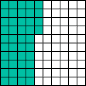Teal-Green Base Ten Squares 44:100