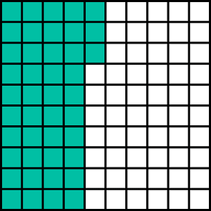 Teal-Green Base Ten Squares 43:100