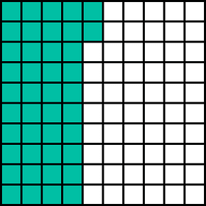 Teal-Green Base Ten Squares 42:100