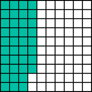 Teal-Green Base Ten Squares 38:100