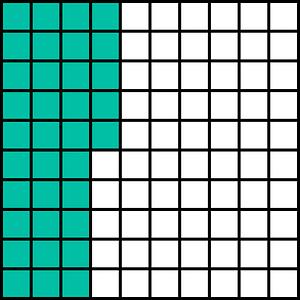 Teal-Green Base Ten Squares 35:100