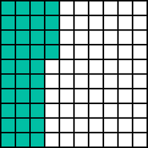 Teal-Green Base Ten Squares 34:100
