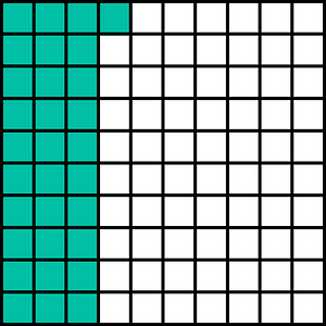 Teal-Green Base Ten Squares 31:100
