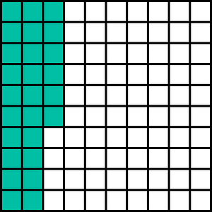 Teal-Green Base Ten Squares 26:100