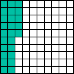 Teal-Green Base Ten Squares 25:100