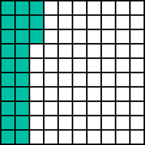 Teal-Green Base Ten Squares 23:100
